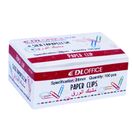 Agrafe de birou, colorate in PVC, 28 mm, DL Office, 100 buc